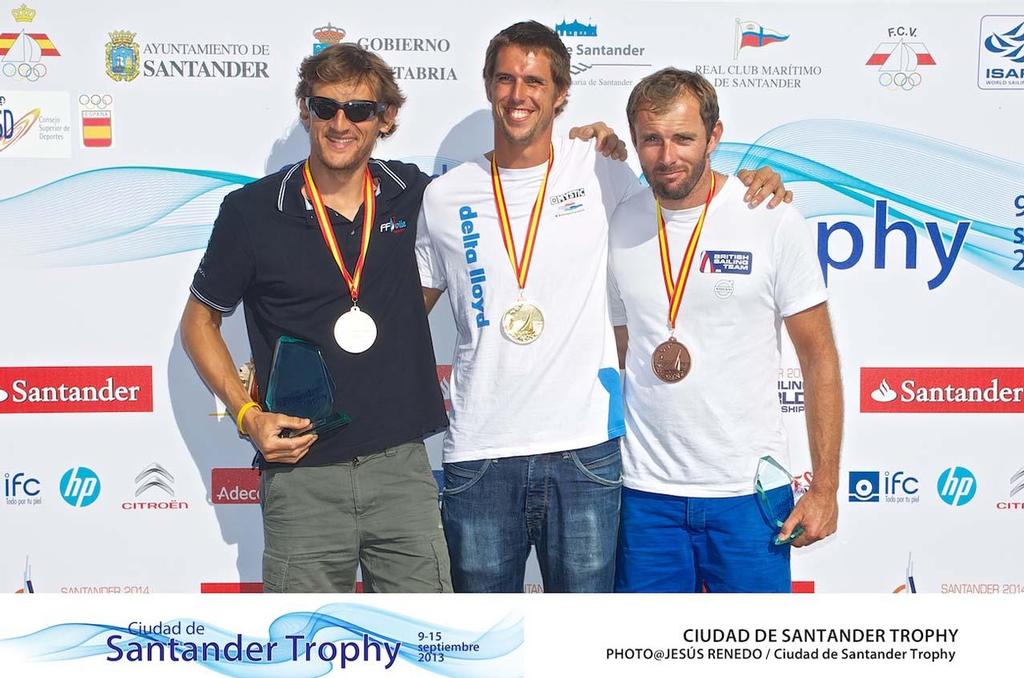 CIUDAD DE SANTANDER Trophy, Isaf sailing World Championships test event. Prize giving - RS:X Men  FRA-6 Julien Bontemps